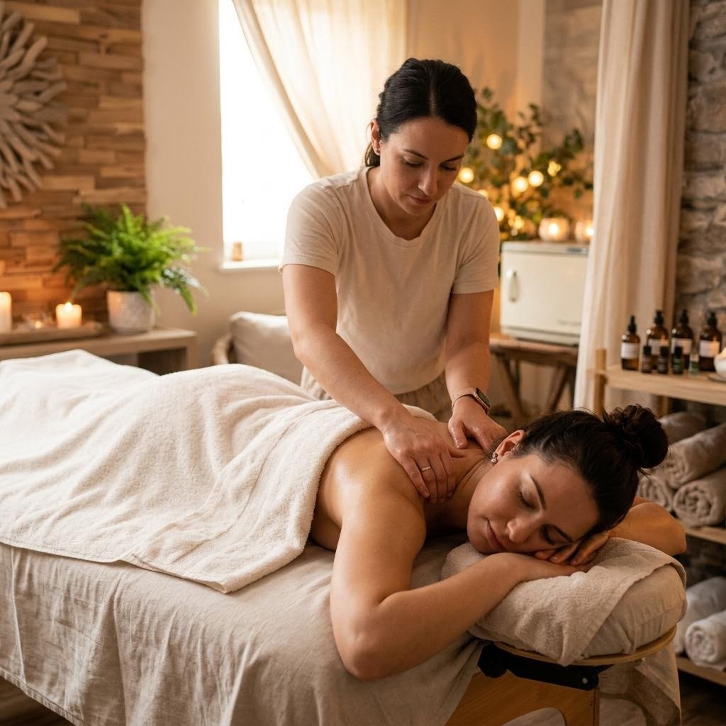 Swedish massage technique with long flowing strokes